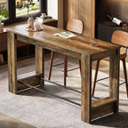 Tavolo da bar alto Lantine da 63'', tavolo da pub ad altezza bancone da 37,4'' con poggiapiedi in metallo, mobile bar lungo per cucina, bistrot o ristorante