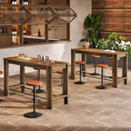 Tavolo da bar alto Lantine da 63'', tavolo da pub ad altezza bancone da 37,4'' con poggiapiedi in metallo, mobile bar lungo per cucina, bistrot o ristorante