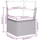 vidaXL Garden Sofa Set Black PE rattan Large Modular Garden Sofa Set