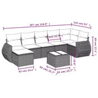 vidaXL Garden Sofa Set Black PE rattan Large Modular Garden Sofa Set