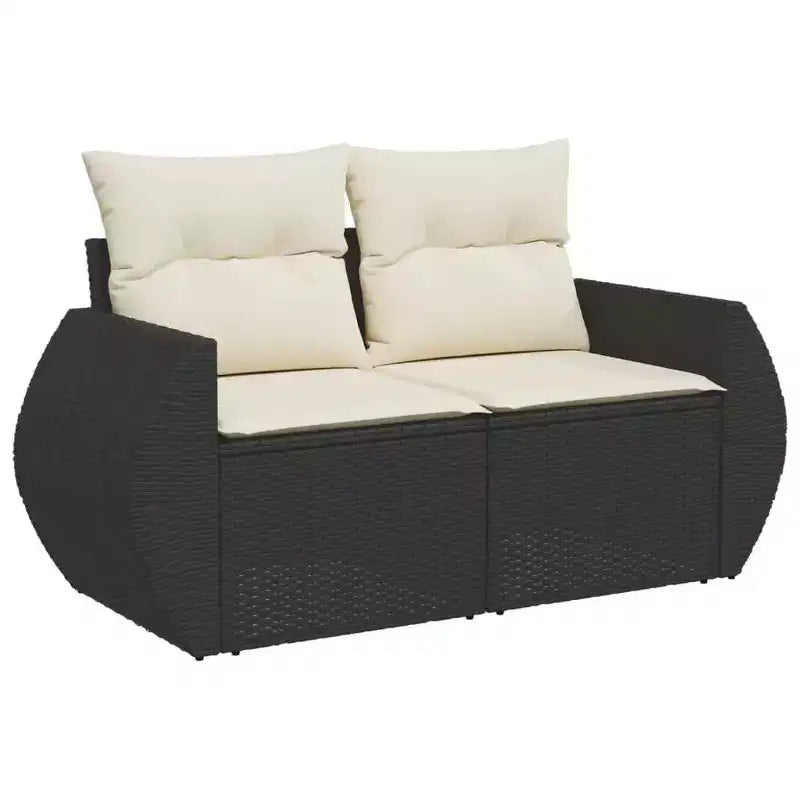 vidaXL Garden Sofa Set Black PE rattan Large Modular Garden Sofa Set