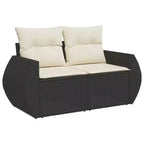 vidaXL Garden Sofa Set Black PE rattan Large Modular Garden Sofa Set