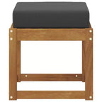 vidaXL Stool Bench Natural and Anthracite 16.93 x 16.93 x 14.57 in