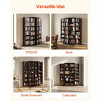 VEVOR Media Storage Cabinet, 6-Tier DVD Shelf Organizer, 24.02 x 14.49 x 50 in Multimedia Storage Organizer for CDs, DVDs, Books, Games, Brown