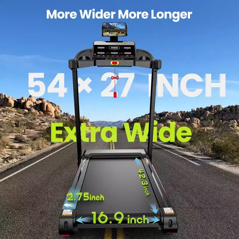 Tapis roulant pieghevole con inclinazione del 10% per la casa, motore brushless silenzioso, capacità di 150 kg, controllo tramite app