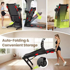 Tapis roulant pieghevole con inclinazione del 10% per la casa, motore brushless silenzioso, capacità di 150 kg, controllo tramite app