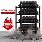 48 W 5-Tier Heavy Duty Garage Shelving Unit, 72H x 48W x 24D Adjustable Carbon Steel Storage Rack, 3000 lb Capacity