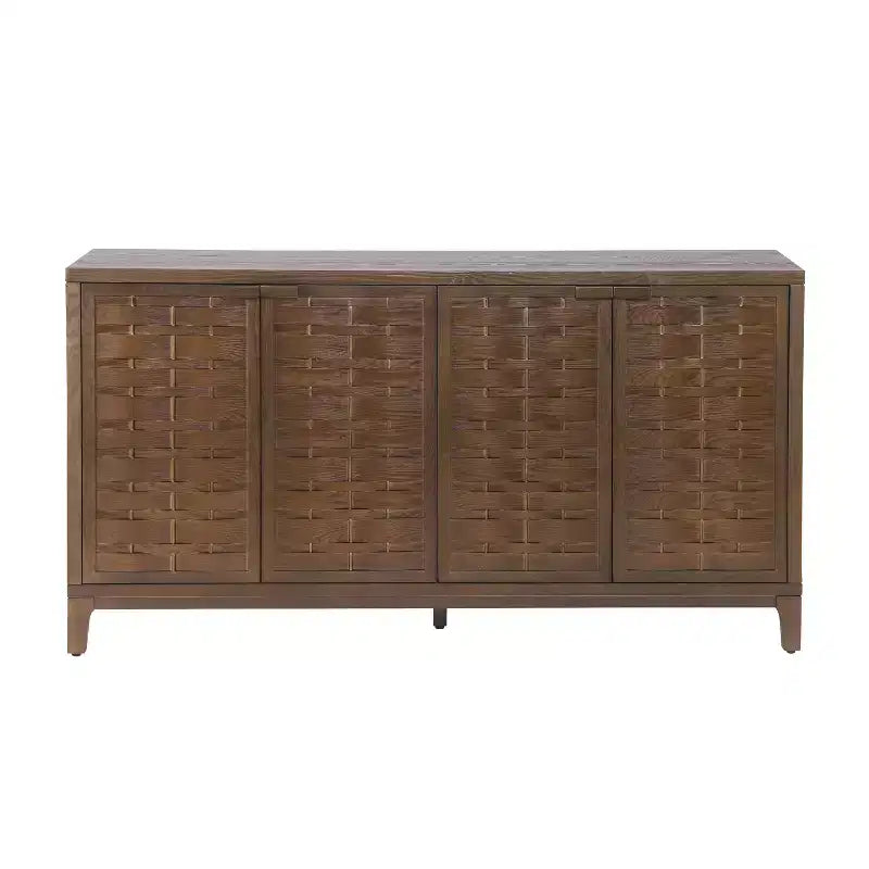 Christopher Knight Home Gree Madia a 4 Ante in Tessuto 3D, 59'' Stile Mid-Century Modern