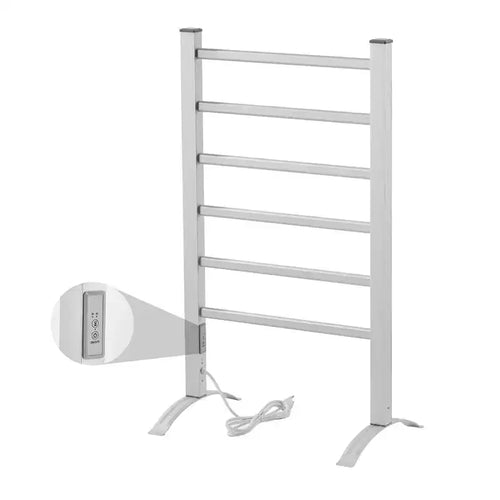 6-Bar Towel Warmer, Freestanding or Wall Mounted Bathroom Heater,Plug-in Towel Rack, IP56 Waterproof for Bathroom, Spa