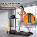 Sailvan 15% Incline Treadmill Folding Under Desk Walking Pad with Adjustable Table, 450lb Capacity for Home Office