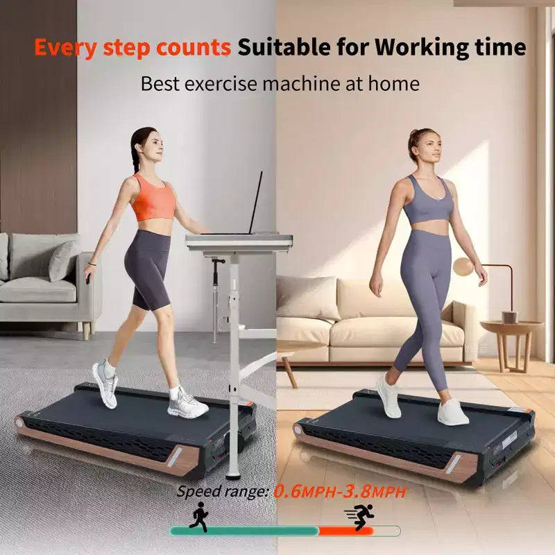Tapis Roulant Portatile Inclinato 8 Livelli, Walking Pad da Sotto Scrivania con Motore da 2.55HP, Capacità 100 kg, Display LED, Design Salvaspazio per Ufficio Domestico