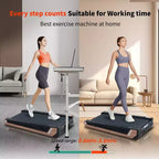 Tapis Roulant Portatile Inclinato 8 Livelli, Walking Pad da Sotto Scrivania con Motore da 2.55HP, Capacità 100 kg, Display LED, Design Salvaspazio per Ufficio Domestico