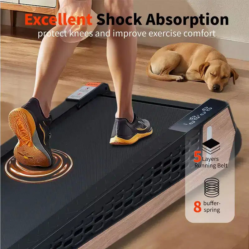 Tapis Roulant Portatile Inclinato 8 Livelli, Walking Pad da Sotto Scrivania con Motore da 2.55HP, Capacità 100 kg, Display LED, Design Salvaspazio per Ufficio Domestico