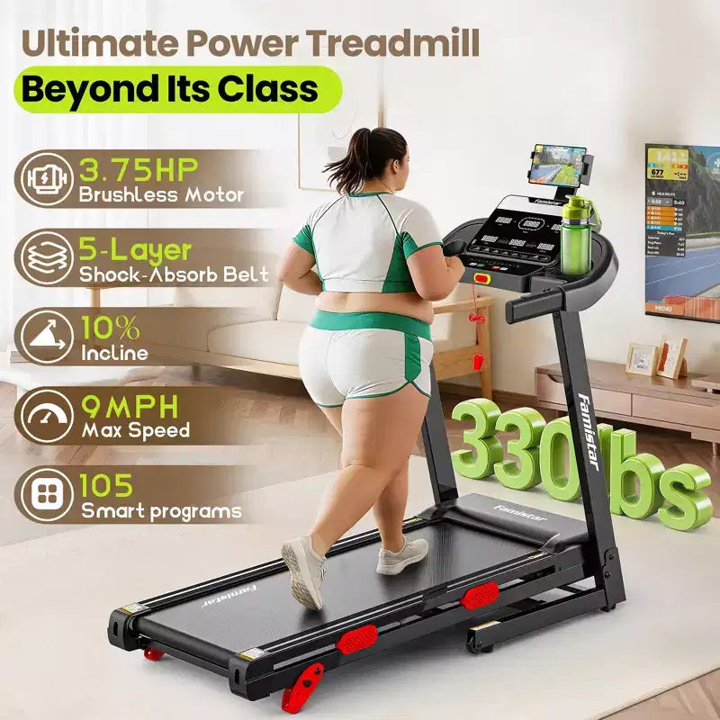 Tapis roulant in offerta - Tapis roulant pieghevole da 3,75 HP per casa, inclinazione 10%, controllo tramite app, compatto per piccoli spazi, capacità 150 kg, camminata, jogging, corsa
