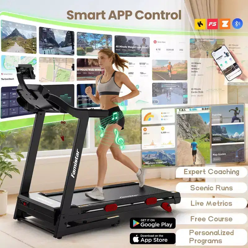 Tapis roulant in offerta - Tapis roulant pieghevole da 3,75 HP per casa, inclinazione 10%, controllo tramite app, compatto per piccoli spazi, capacità 150 kg, camminata, jogging, corsa
