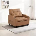 3-in-1 Convertible Sleeper Chair Bed with USB Ports, Cup Holders & Side Pockets - Pull-Out Sofa with Adjustable Backrest for Small Spaces