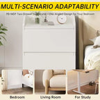 Comodino, Comodino Moderno, 2 Cassetti, Design Senza Maniglie, per Soggiorno