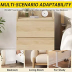 Comodino, Comodino Moderno, 2 Cassetti, Design Senza Maniglie, per Soggiorno