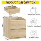 Comodino, Comodino Moderno, 2 Cassetti, Design Senza Maniglie, per Soggiorno