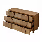 Whisen 6-Drawer Modern Geometric Dresser, Half-Circle Accent Wide Storage Chest for Bedroom & Living Room