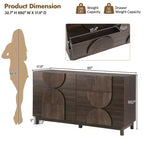 Whisen 6-Drawer Modern Geometric Dresser, Half-Circle Accent Wide Storage Chest for Bedroom & Living Room