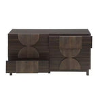 Whisen 6-Drawer Modern Geometric Dresser, Half-Circle Accent Wide Storage Chest for Bedroom & Living Room