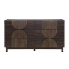 Whisen 6-Drawer Modern Geometric Dresser, Half-Circle Accent Wide Storage Chest for Bedroom & Living Room