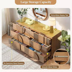 Whisen 6-Drawer Modern Geometric Dresser, Half-Circle Accent Wide Storage Chest for Bedroom & Living Room