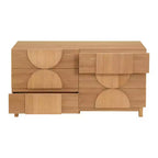 Whisen 6-Drawer Modern Geometric Dresser, Half-Circle Accent Wide Storage Chest for Bedroom & Living Room