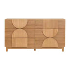 Whisen 6-Drawer Modern Geometric Dresser, Half-Circle Accent Wide Storage Chest for Bedroom & Living Room