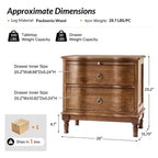 Honorio Traditional 2-Drawer Solid Wood End Table with Built-In Outlet|HULALA HOME