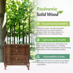 Honorio Traditional 2-Drawer Solid Wood End Table with Built-In Outlet|HULALA HOME