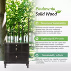 Honorio Traditional 2-Drawer Solid Wood End Table with Built-In Outlet|HULALA HOME
