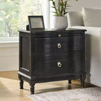 Honorio Traditional 2-Drawer Solid Wood End Table with Built-In Outlet|HULALA HOME