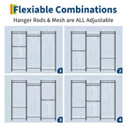 Heavy Duty Freestanding Garment Rack,3-Tier Portable Closet Organizer,Adjustable Shelves & Hanging Rods,Large Capacity Metal Clothing Storage