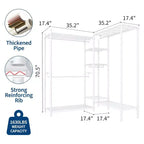 Heavy Duty Freestanding Garment Rack,3-Tier Portable Closet Organizer,Adjustable Shelves & Hanging Rods,Large Capacity Metal Clothing Storage