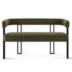 Modern 49 Bench with Backrest and Armrests, Stylish Dining Bench, Loveseat with Metal Frame, Accent Seat for Living room-Panipeachy