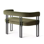 Modern 49 Bench with Backrest and Armrests, Stylish Dining Bench, Loveseat with Metal Frame, Accent Seat for Living room-Panipeachy
