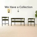 Modern 49 Bench with Backrest and Armrests, Stylish Dining Bench, Loveseat with Metal Frame, Accent Seat for Living room-Panipeachy