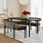 Modern 49 Bench with Backrest and Armrests, Stylish Dining Bench, Loveseat with Metal Frame, Accent Seat for Living room-Panipeachy