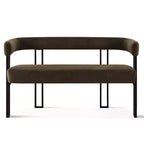 Modern 49 Bench with Backrest and Armrests, Stylish Dining Bench, Loveseat with Metal Frame, Accent Seat for Living room-Panipeachy