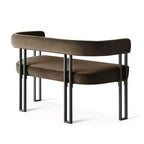 Modern 49 Bench with Backrest and Armrests, Stylish Dining Bench, Loveseat with Metal Frame, Accent Seat for Living room-Panipeachy