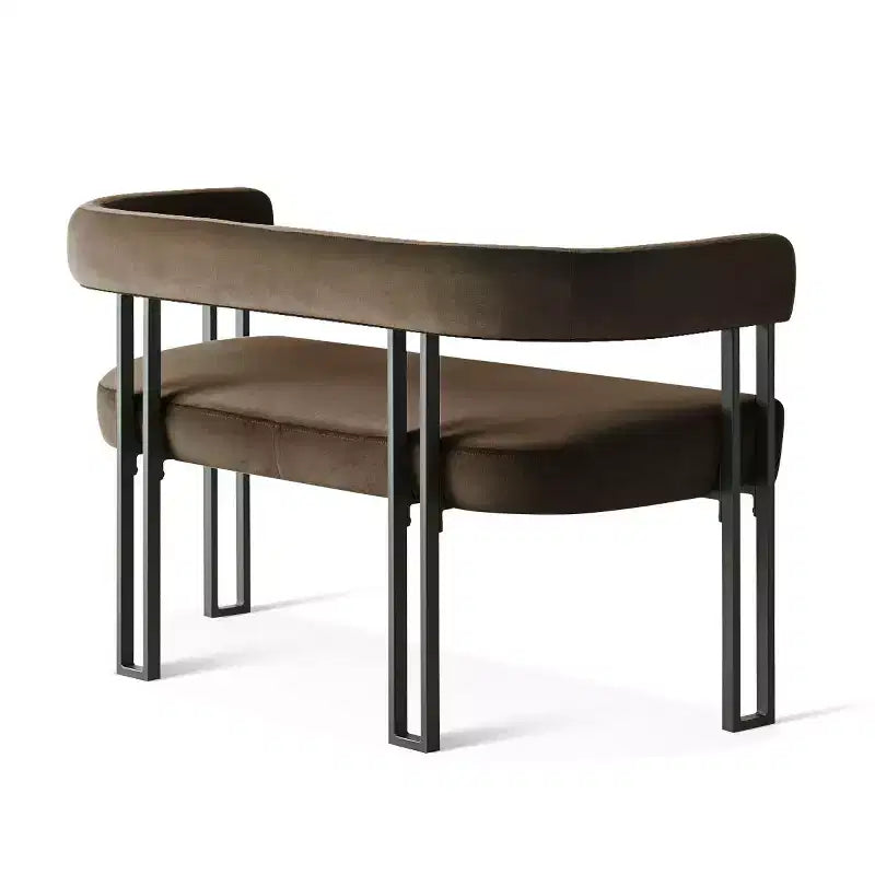 Modern 49 Bench with Backrest and Armrests, Stylish Dining Bench, Loveseat with Metal Frame, Accent Seat for Living room-Panipeachy