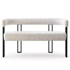 Modern 49 Bench with Backrest and Armrests, Stylish Dining Bench, Loveseat with Metal Frame, Accent Seat for Living room-Panipeachy
