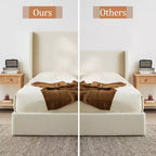 Christopher Knight Home Heino Modern Boucle Upholstered Floor Bed with Wingback