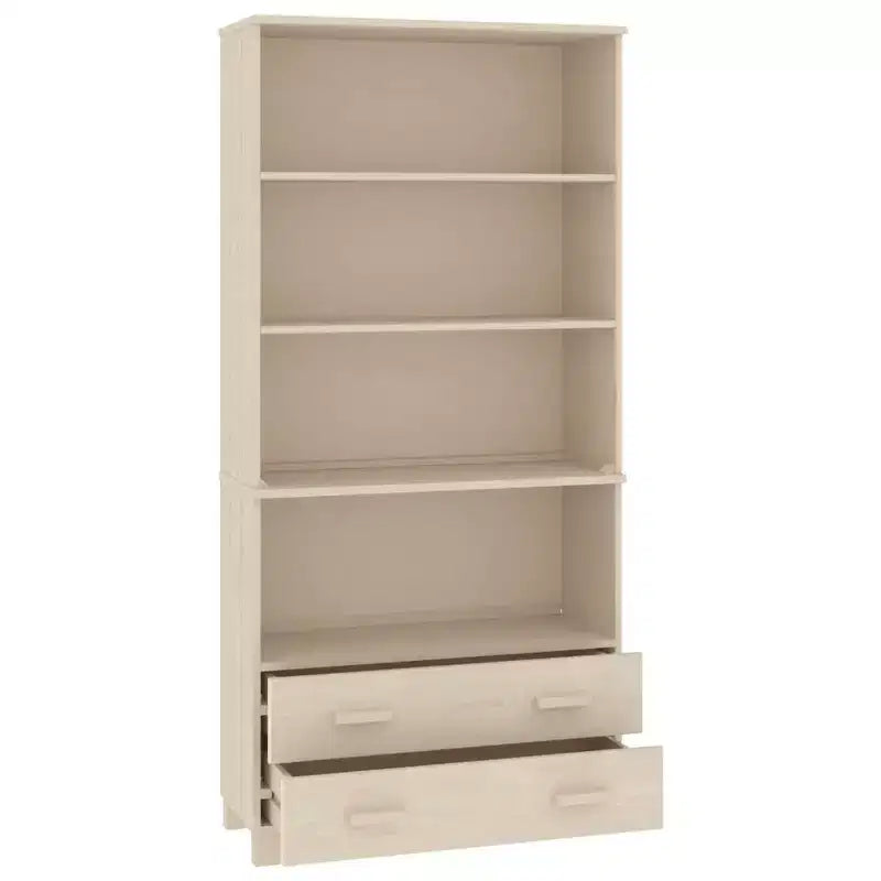 vidaXL Highboard Set of 2 Honey Solid pine wood Large Highboard