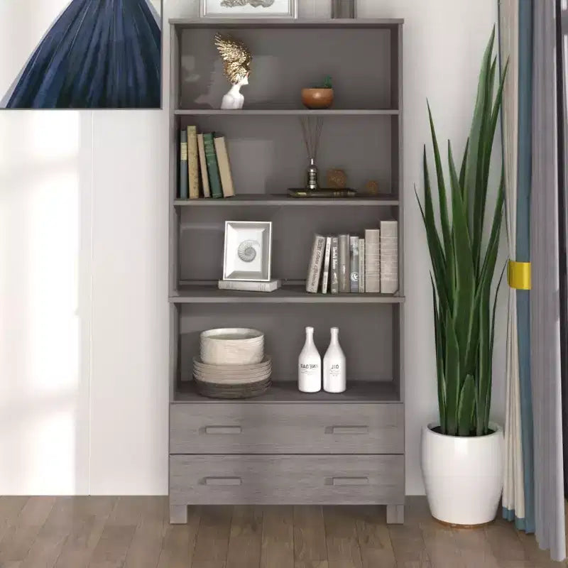 vidaXL Highboard Set of 2 Honey Solid pine wood Large Highboard