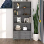 vidaXL Highboard Set of 2 Honey Solid pine wood Large Highboard