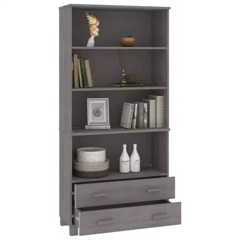 vidaXL Highboard Set of 2 Honey Solid pine wood Large Highboard