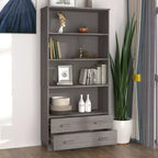 vidaXL Highboard Set of 2 Honey Solid pine wood Large Highboard